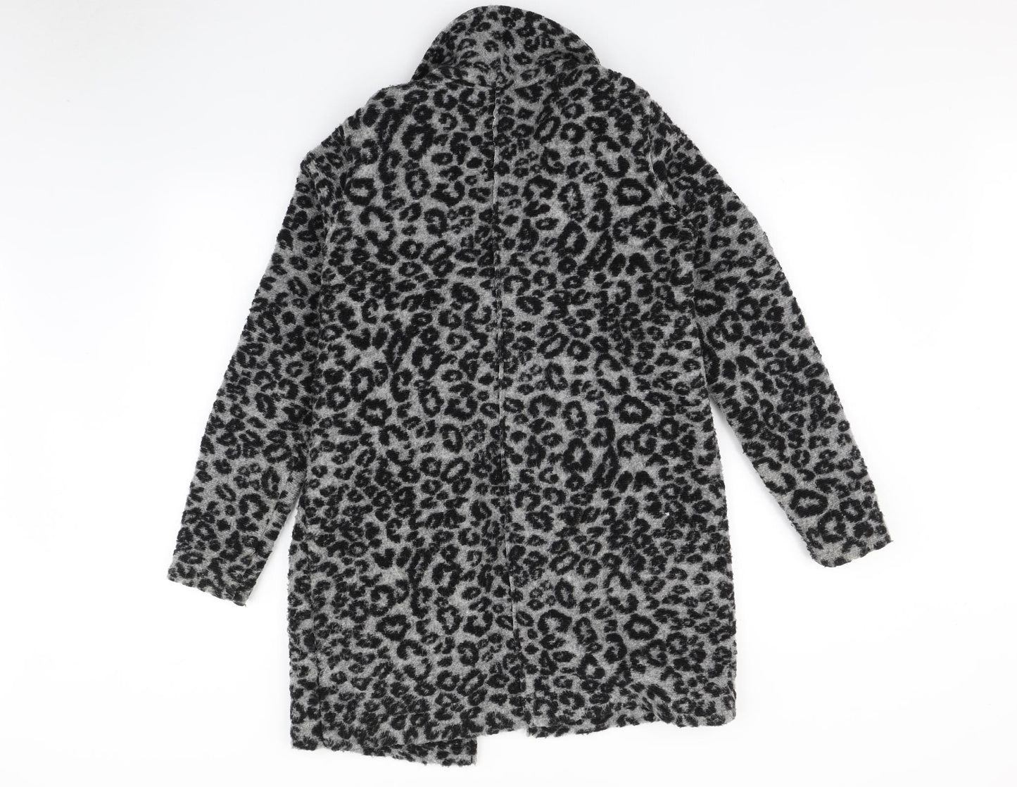 NEXT Womens Grey Animal Print  Overcoat Coat Size 10