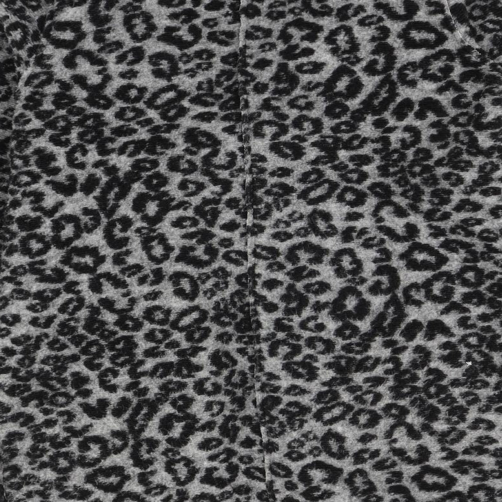 NEXT Womens Grey Animal Print  Overcoat Coat Size 10