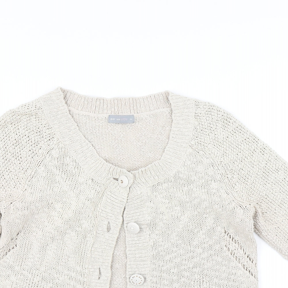 Per Una Womens Beige   Cardigan Jumper Size M