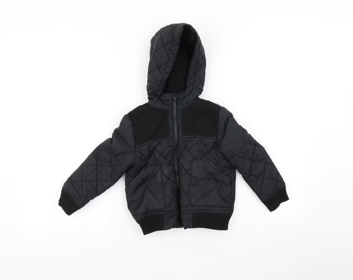 Matalan Boys Black   Basic Coat Coat Size 3 Years