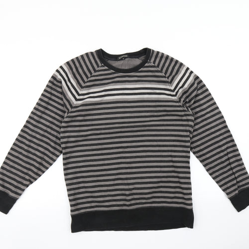 George Mens Black Striped  Pullover Jumper Size S