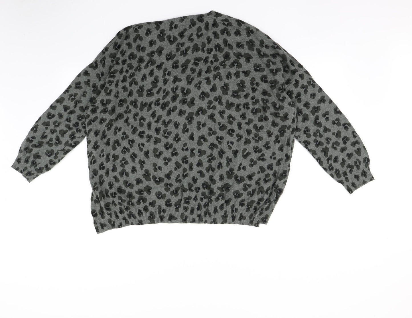 Mint Velvet Womens Green Animal Print  Pullover Jumper Size XL