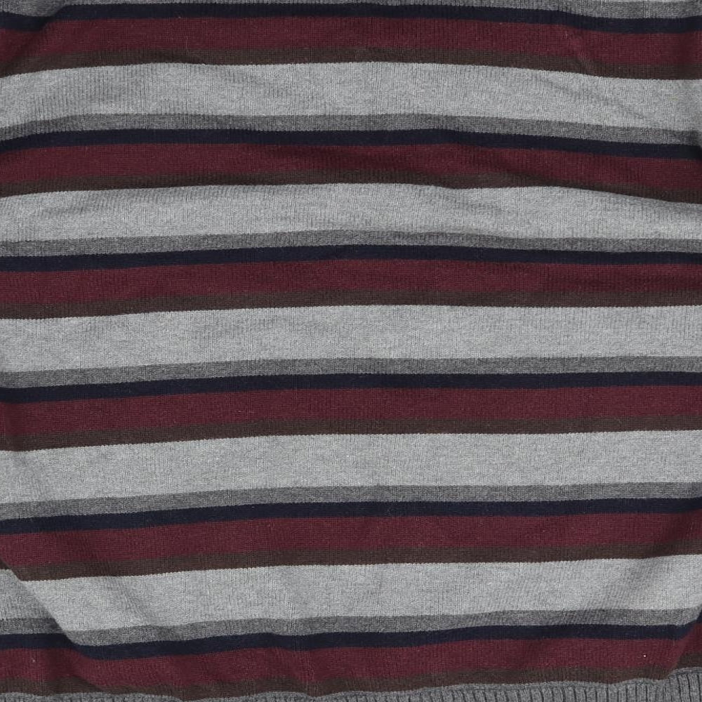 Cotton Mens Multicoloured Striped  Pullover Jumper Size L