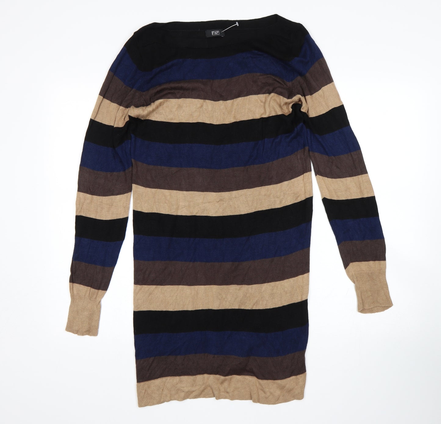 F&F Womens Multicoloured Striped  Jumper Dress  Size 16