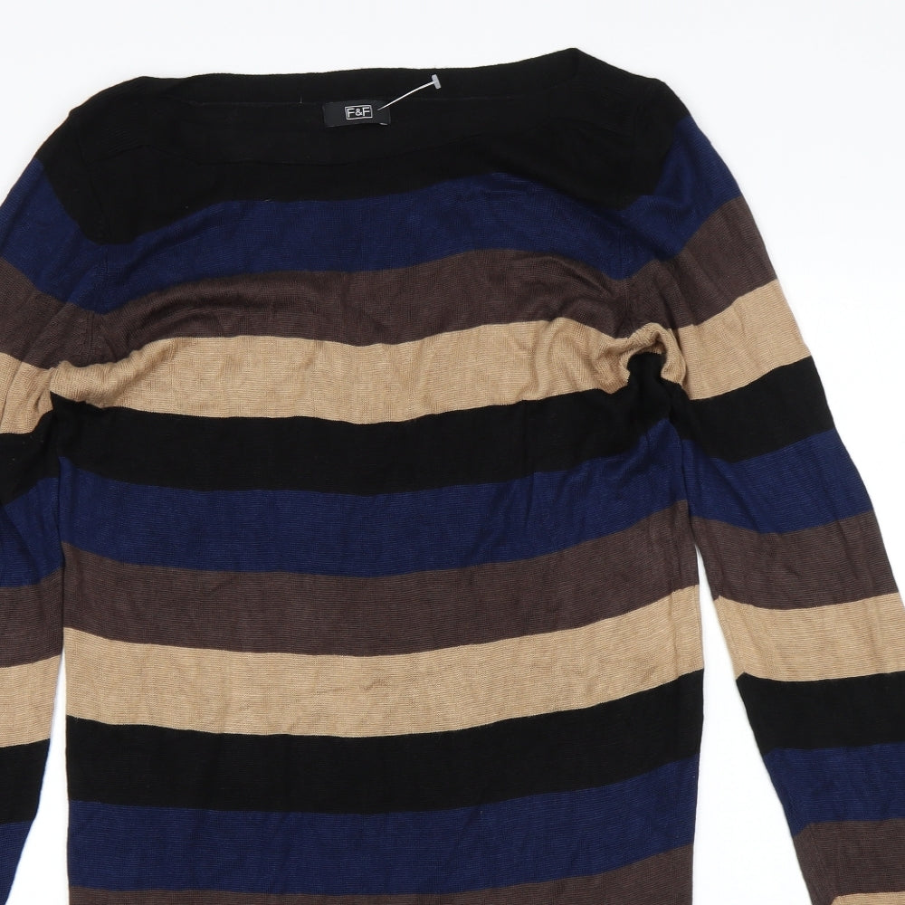 F&F Womens Multicoloured Striped  Jumper Dress  Size 16