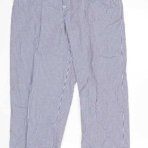 Alexandria Womens Blue Check  Trousers  Size 14 L28 in