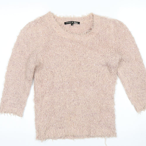 Heart &  Soul Womens Pink   Pullover Jumper Size 12