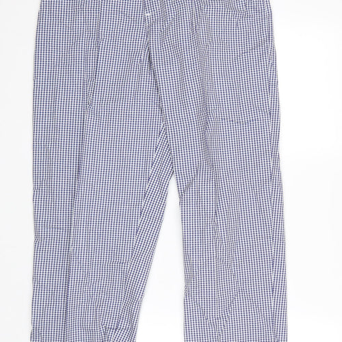 Alexandria Womens Blue Check  Trousers  Size 14 L30 in