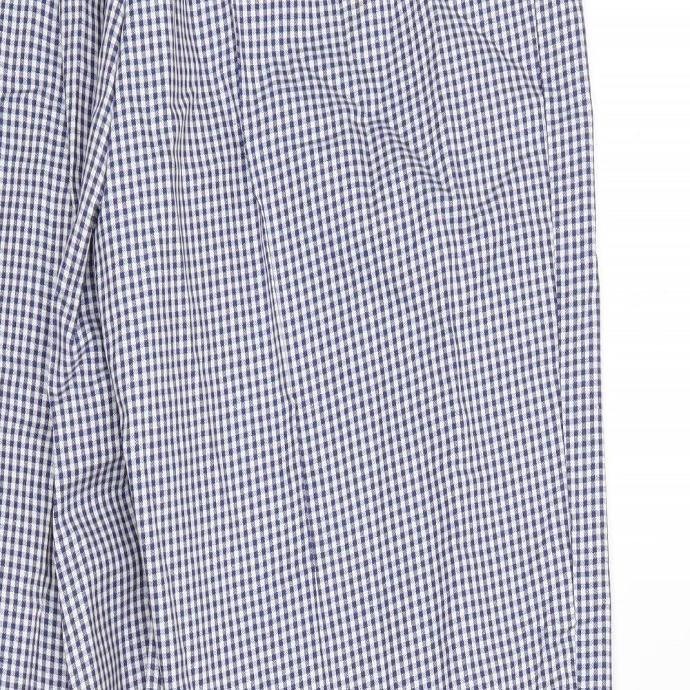 Alexandria Womens Blue Check  Trousers  Size 14 L30 in