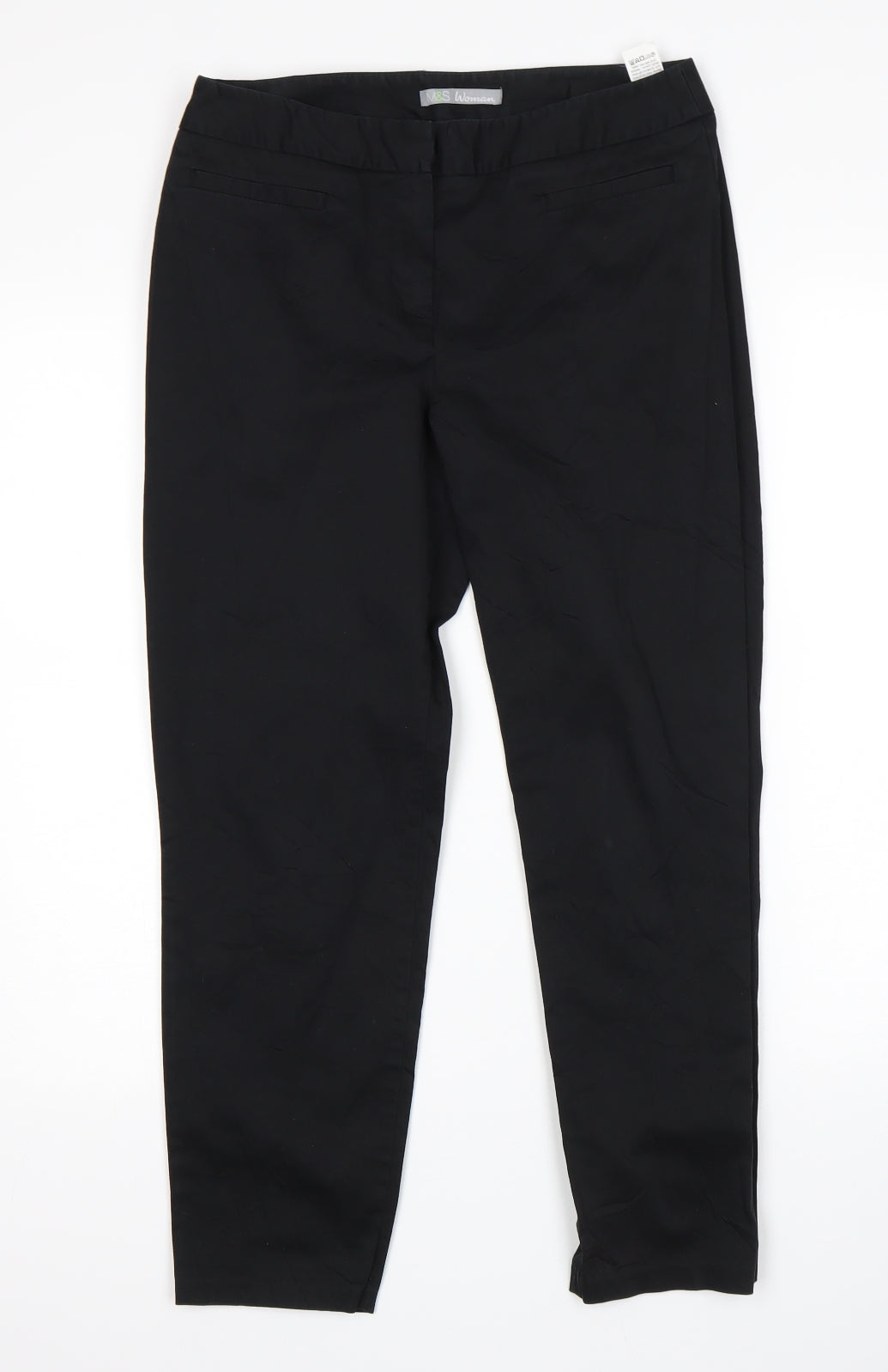 M&S Womens Black   Trousers  Size 10 L26 in