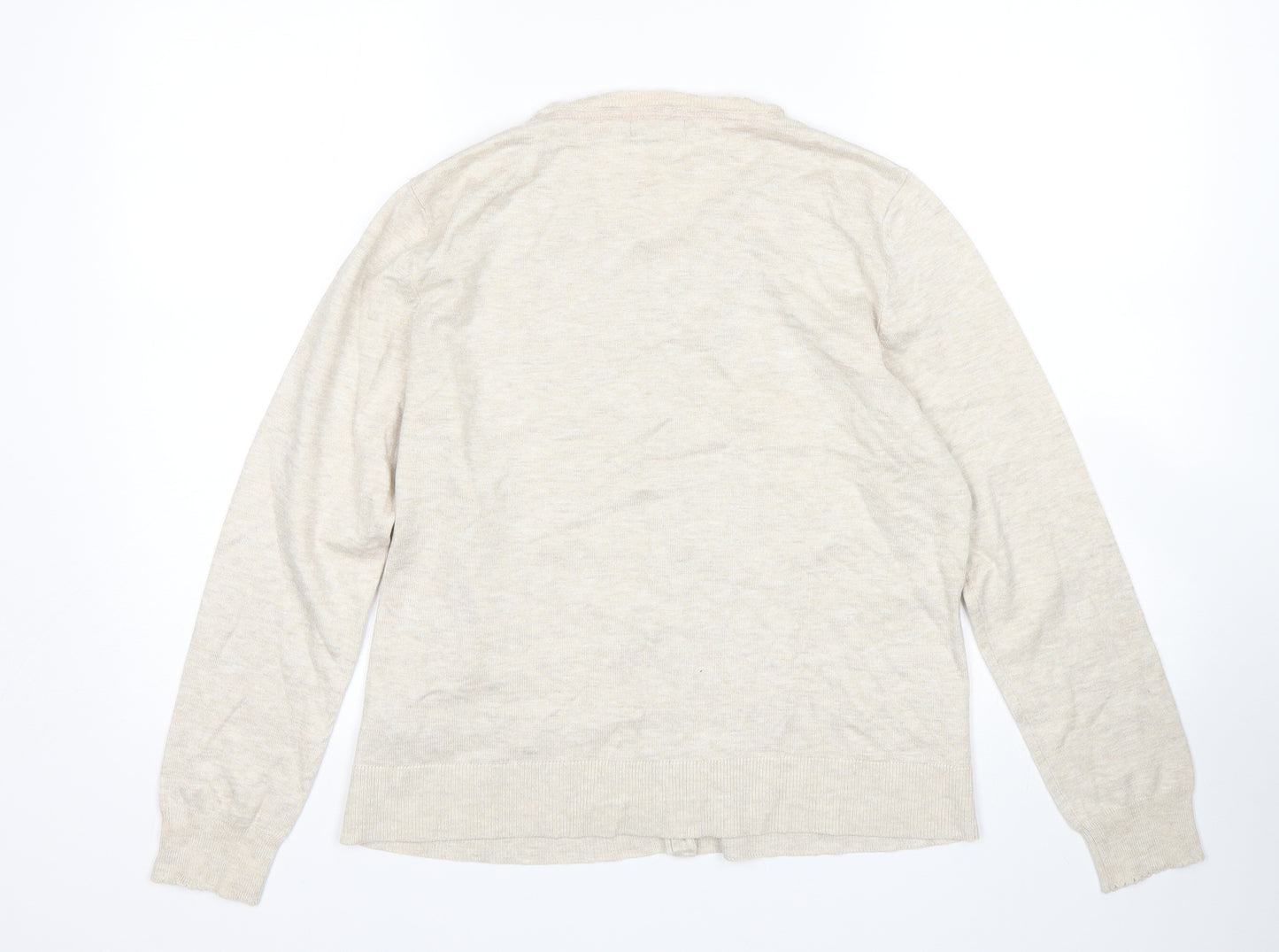 M&Co Womens Beige   Cardigan Jumper Size 16