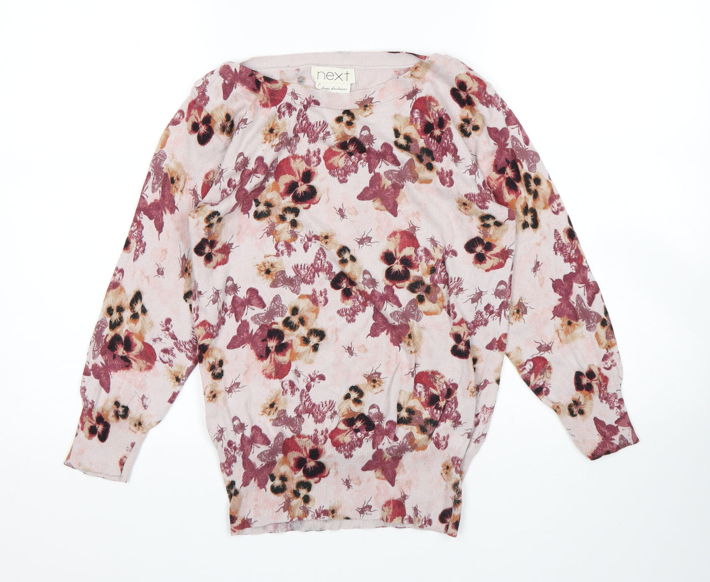 NEXT Womens Pink Floral  Pullover Jumper Size 10