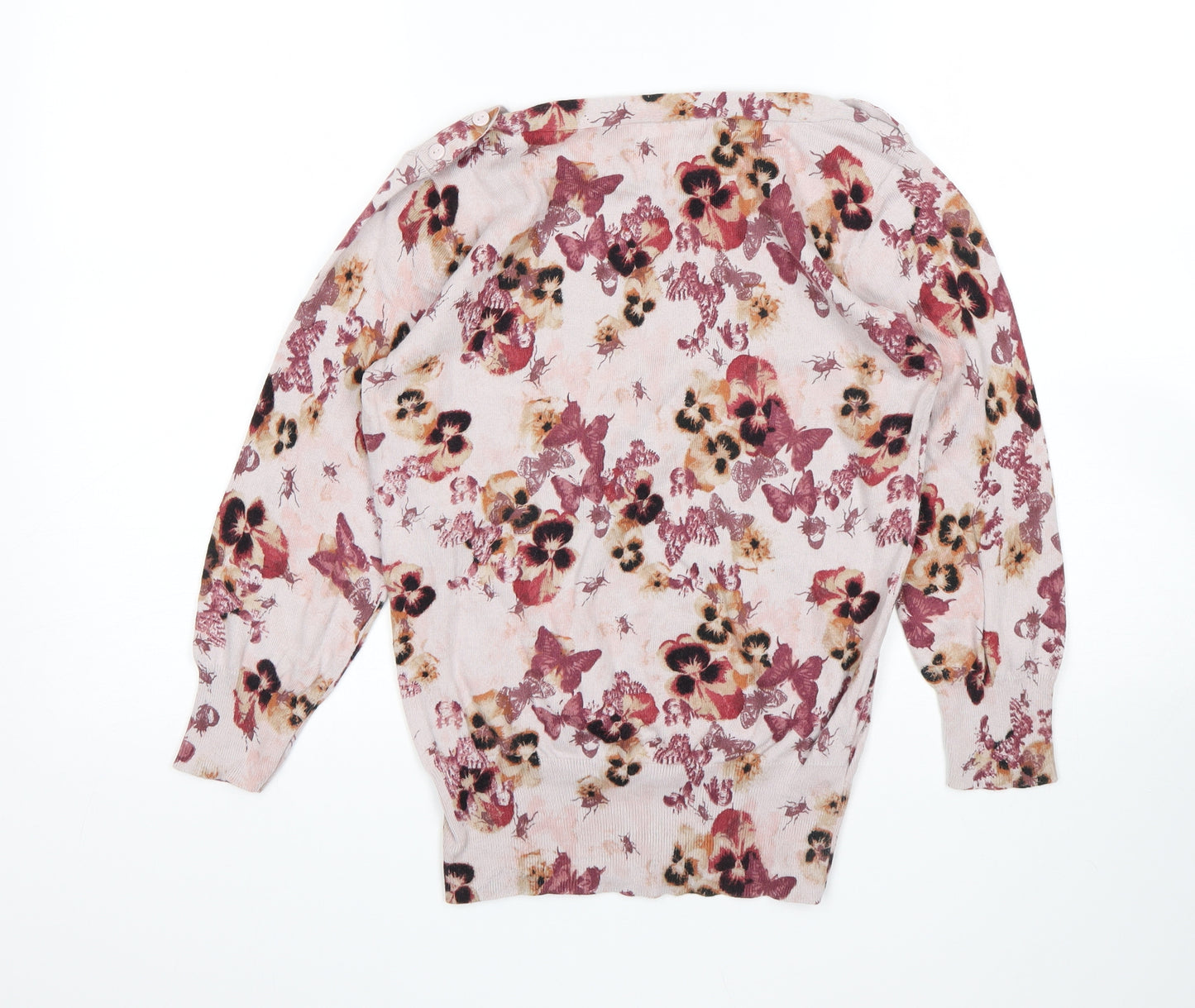 NEXT Womens Pink Floral  Pullover Jumper Size 10