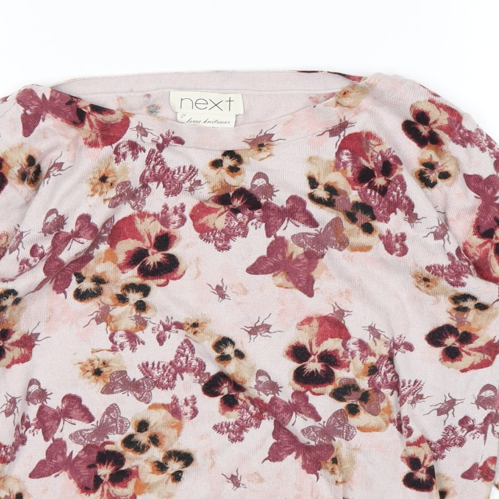 NEXT Womens Pink Floral  Pullover Jumper Size 10