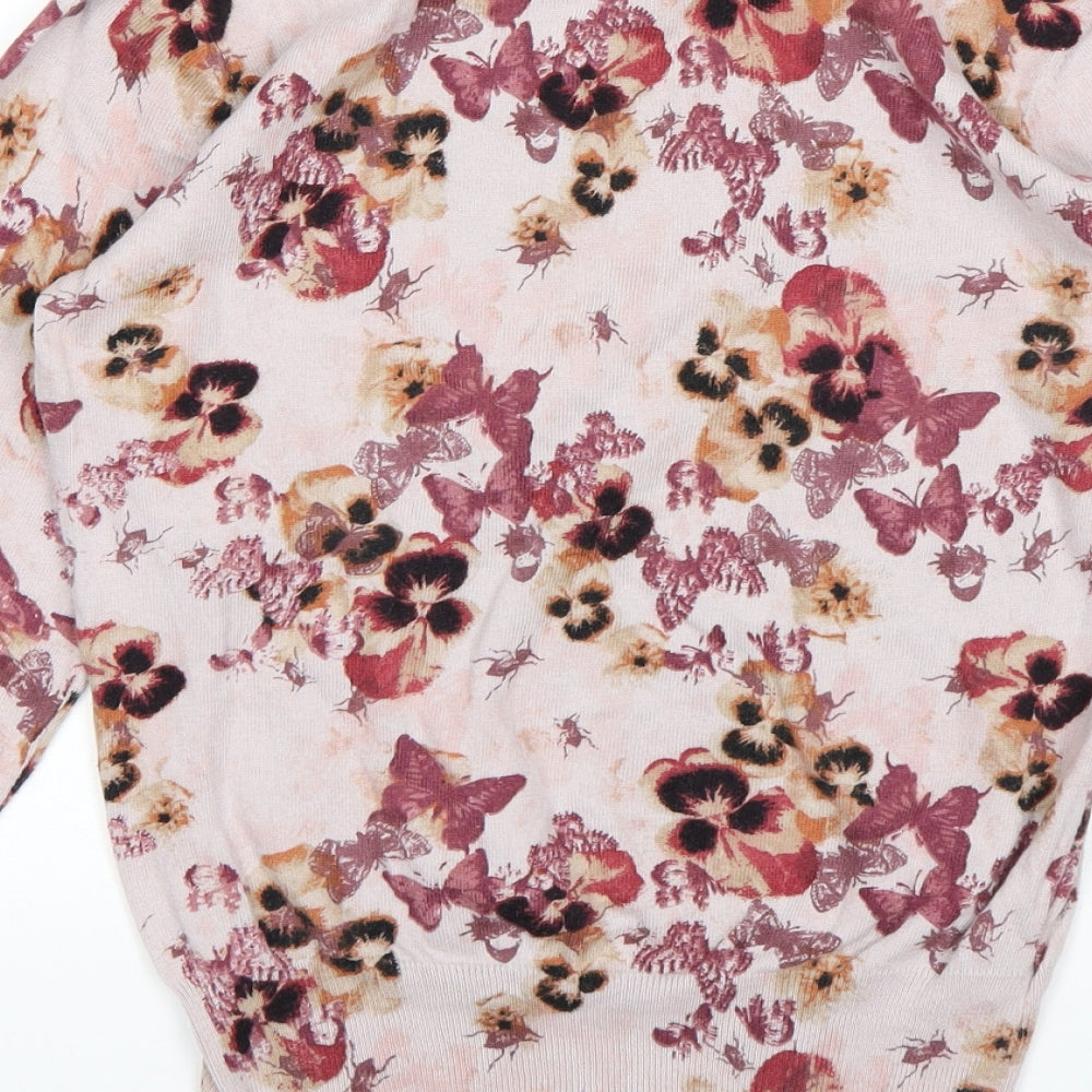 NEXT Womens Pink Floral  Pullover Jumper Size 10