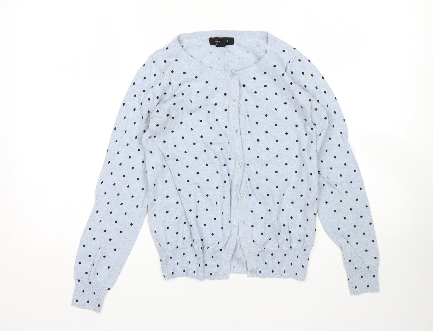 Atmosphere Womens Blue Polka Dot  Cardigan Jumper Size 8