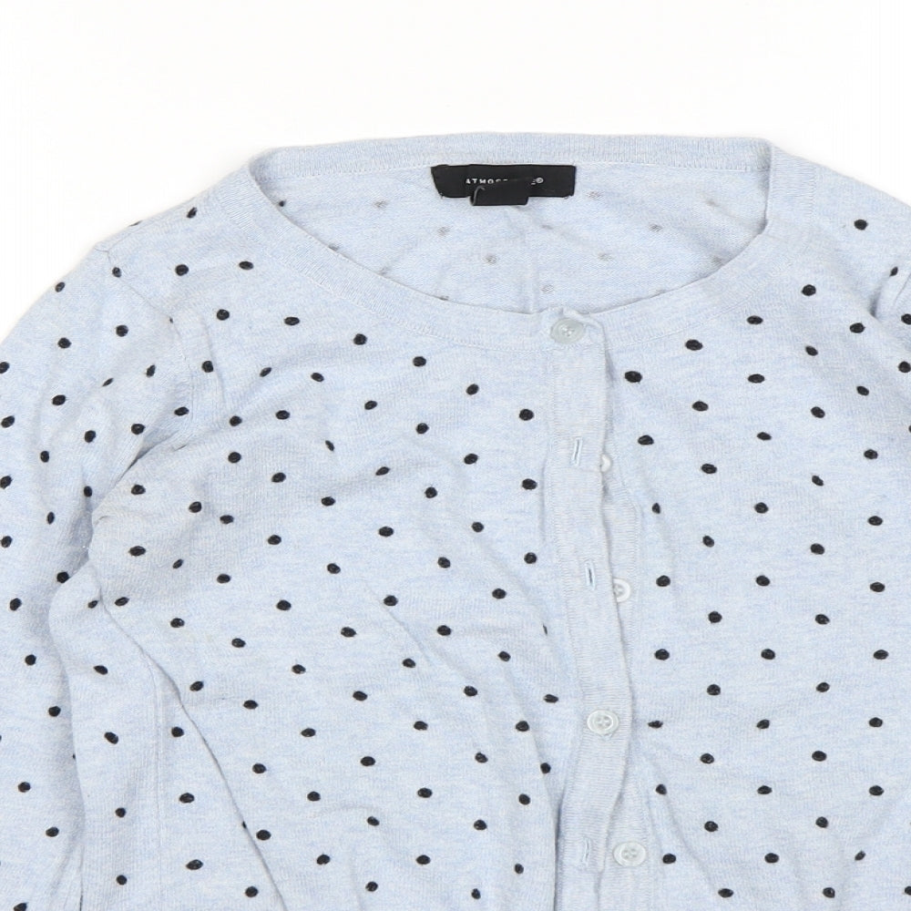 Atmosphere Womens Blue Polka Dot  Cardigan Jumper Size 8