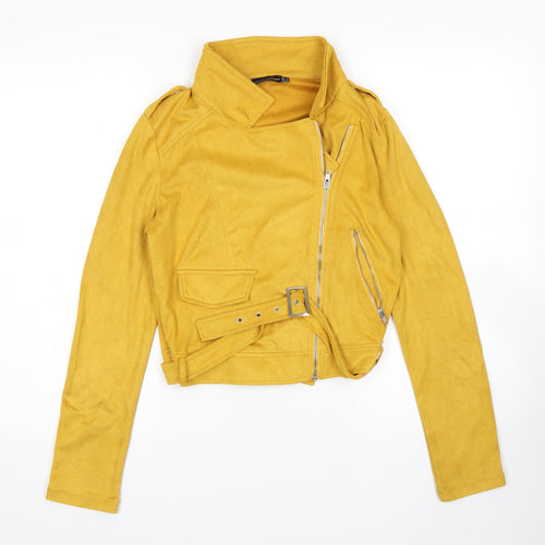 PRETTYLITTLETHING Womens Yellow   Bomber Jacket Jacket Size 6