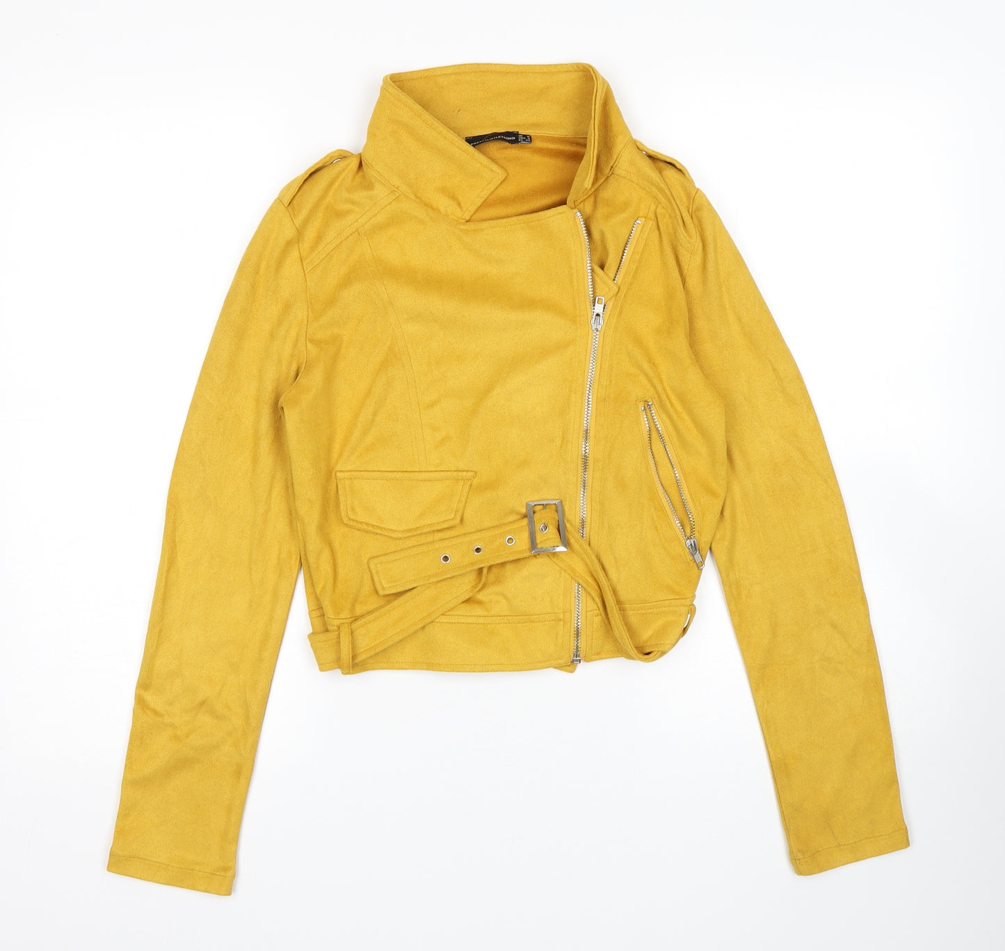 PRETTYLITTLETHING Womens Yellow   Bomber Jacket Jacket Size 6