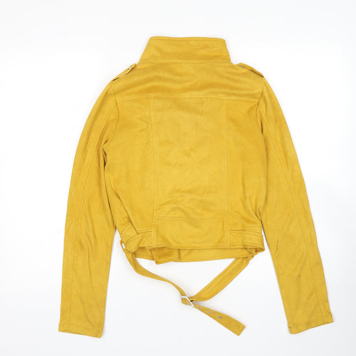 PRETTYLITTLETHING Womens Yellow   Bomber Jacket Jacket Size 6