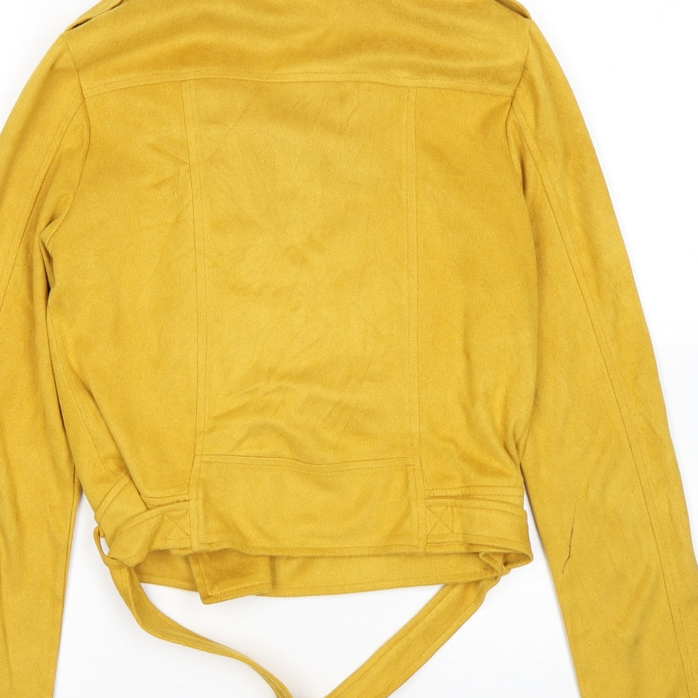 PRETTYLITTLETHING Womens Yellow   Bomber Jacket Jacket Size 6