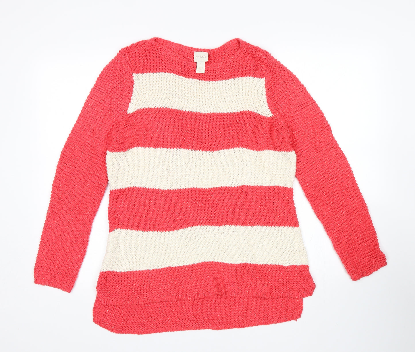 Chicos Womens Multicoloured Striped  Pullover Jumper Size XS