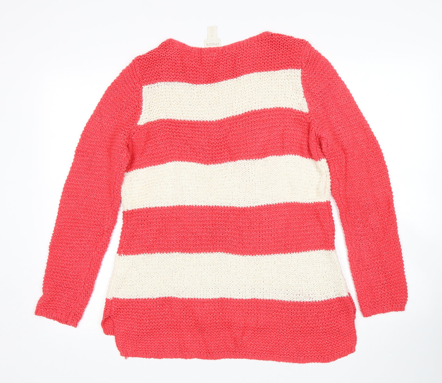 Chicos Womens Multicoloured Striped  Pullover Jumper Size XS