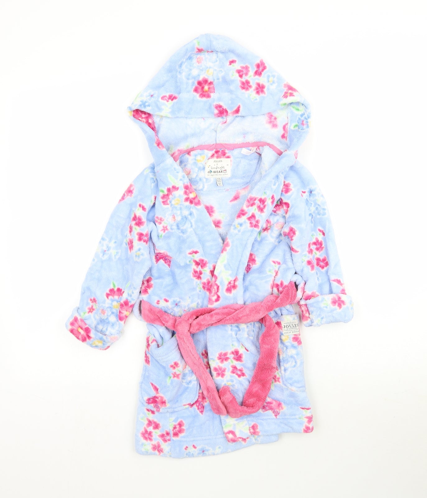 Joules Girls Blue Floral   Robe Size 3-4 Years