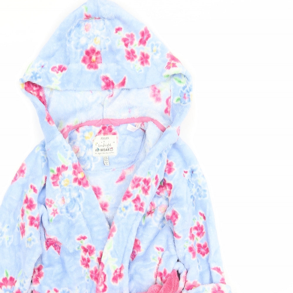 Joules Girls Blue Floral   Robe Size 3-4 Years