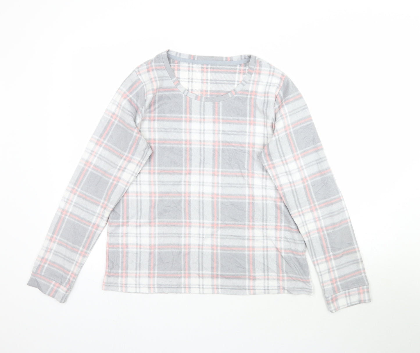Marks and Spencer Womens Grey Plaid  Top Pyjama Top Size 12