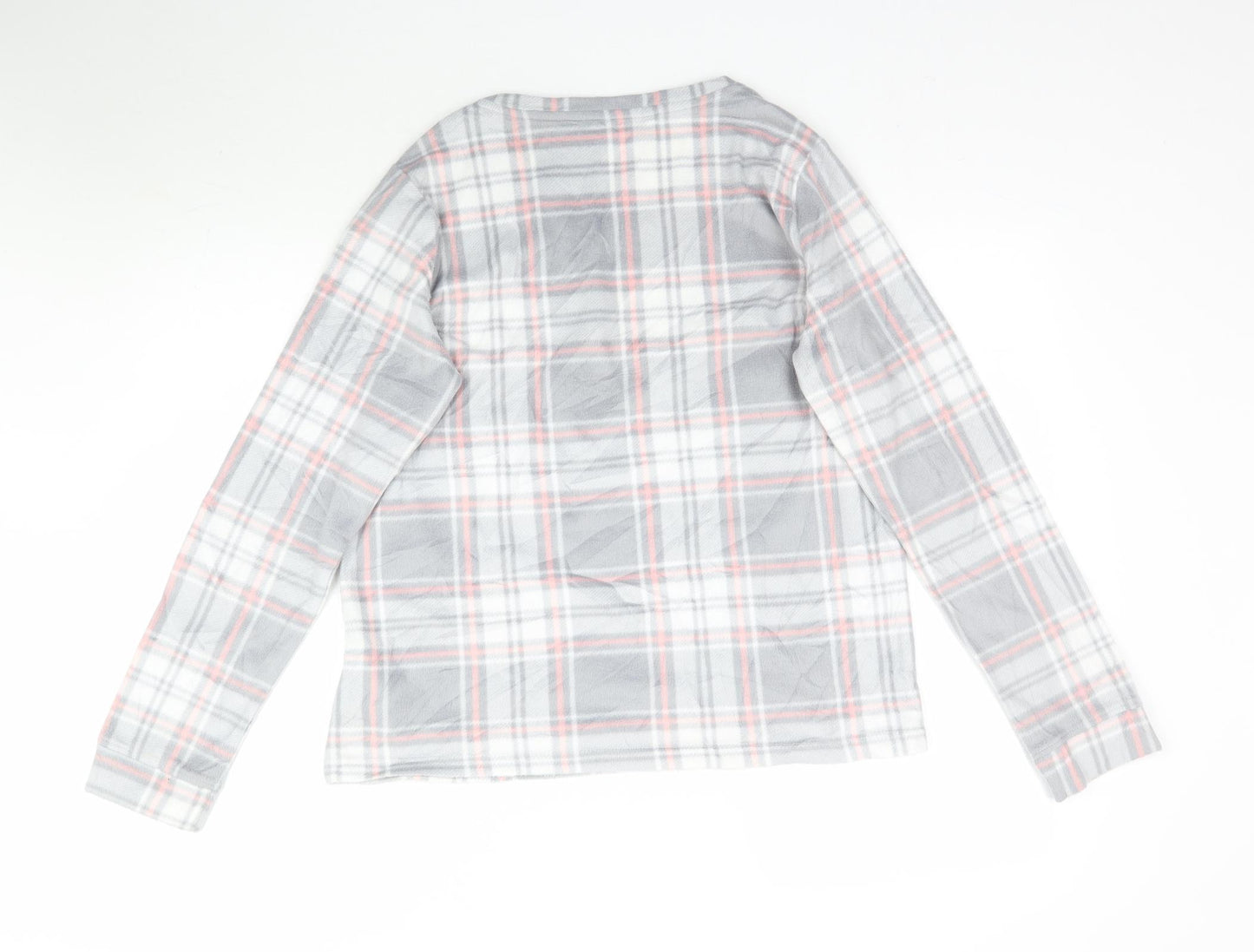Marks and Spencer Womens Grey Plaid  Top Pyjama Top Size 12