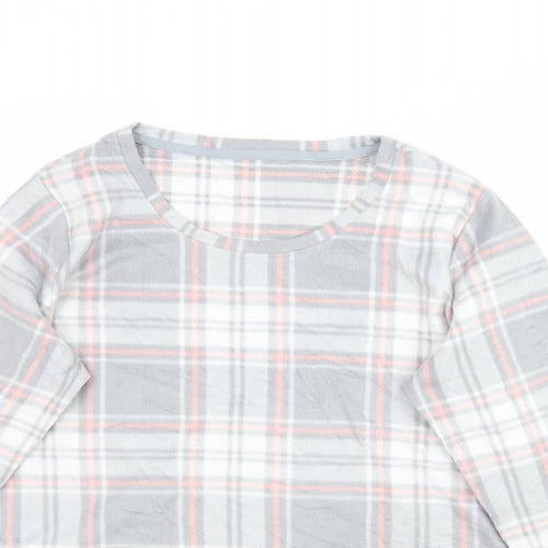 Marks and Spencer Womens Grey Plaid  Top Pyjama Top Size 12