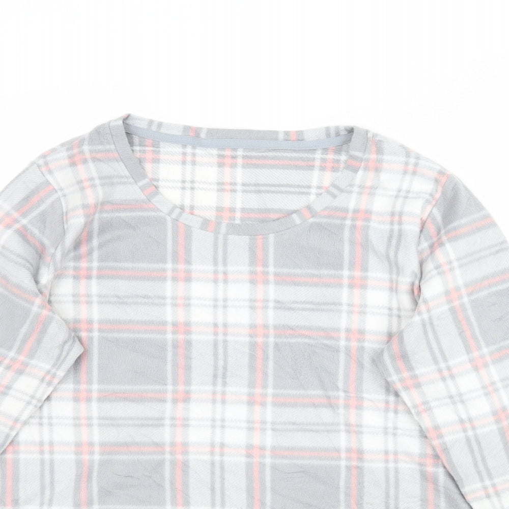 Marks and Spencer Womens Grey Plaid  Top Pyjama Top Size 12