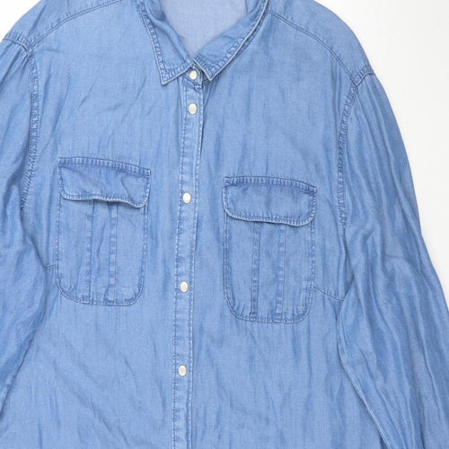 Peacocks Womens Blue  Denim Shirt Dress  Size 20