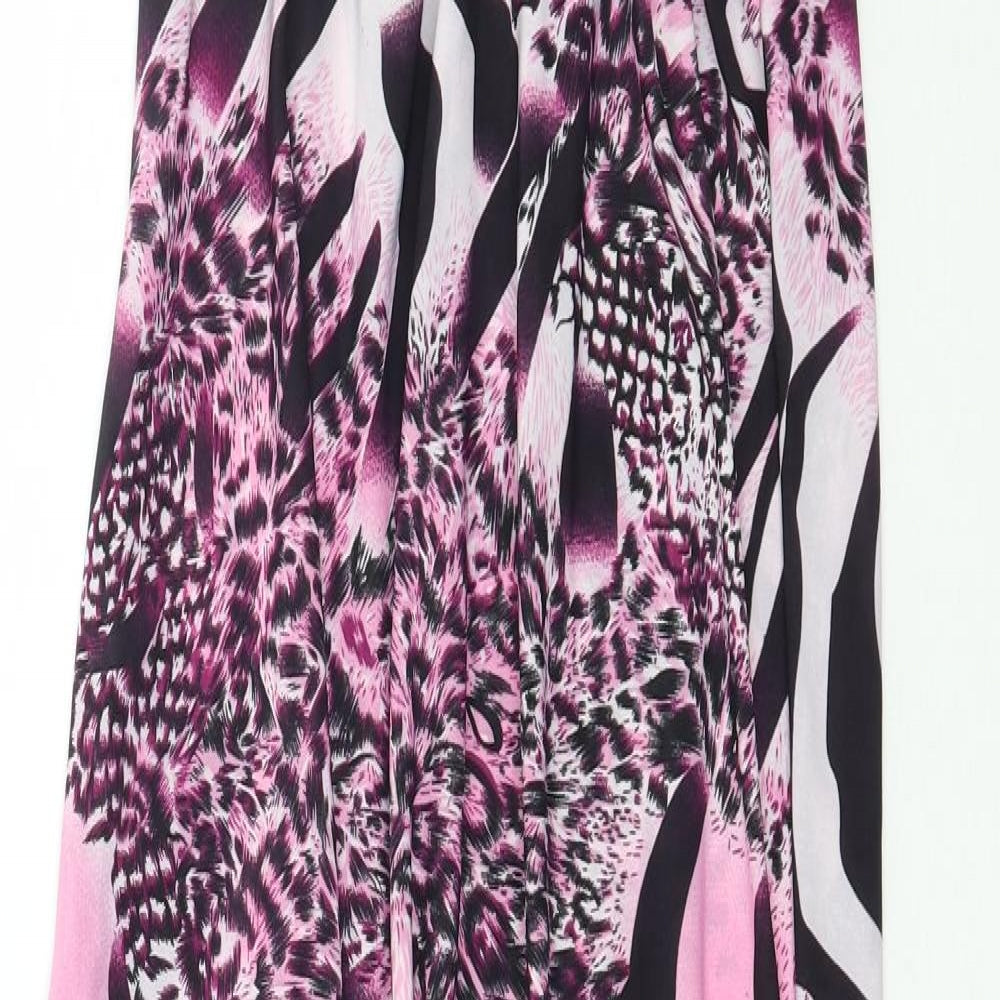 Zeva Womens Purple Animal Print  Maxi  Size M