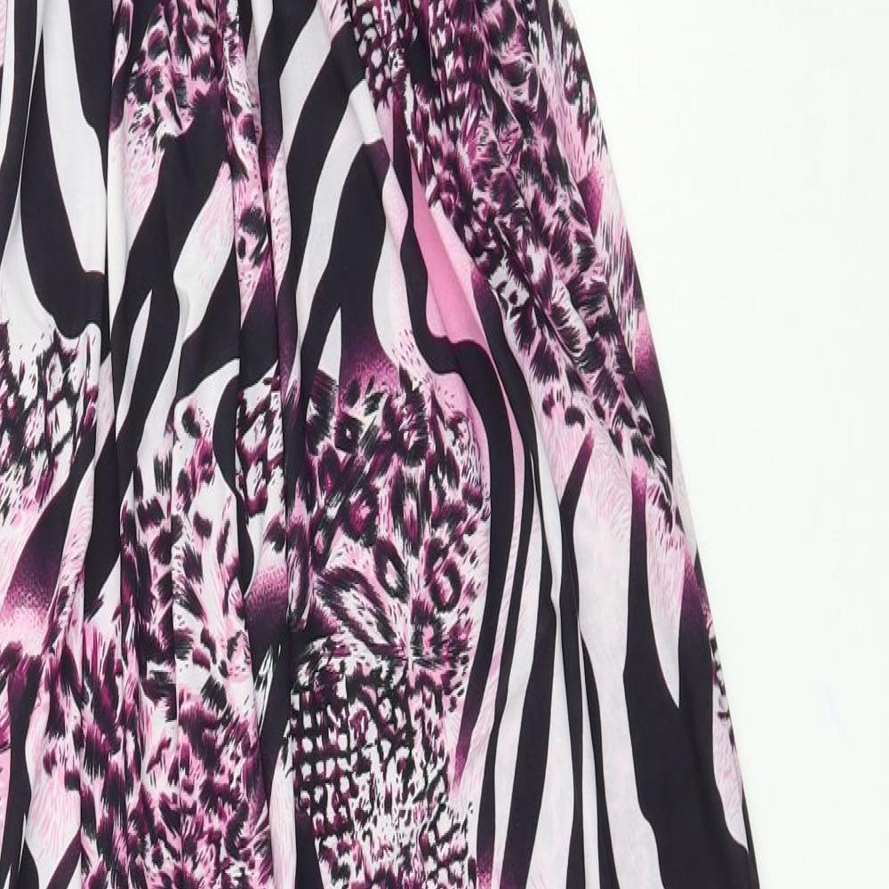 Zeva Womens Purple Animal Print  Maxi  Size M
