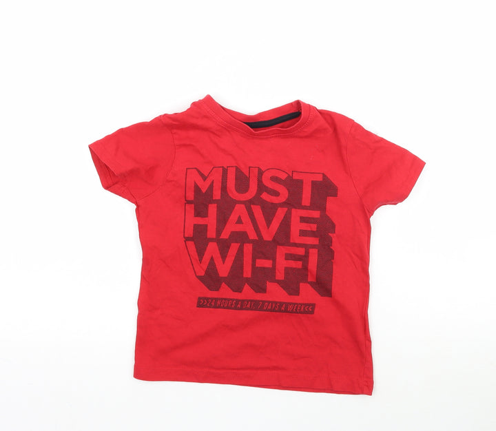 Primark Boys Red   Basic T-Shirt Size 4-5 Years  - Must have wifi