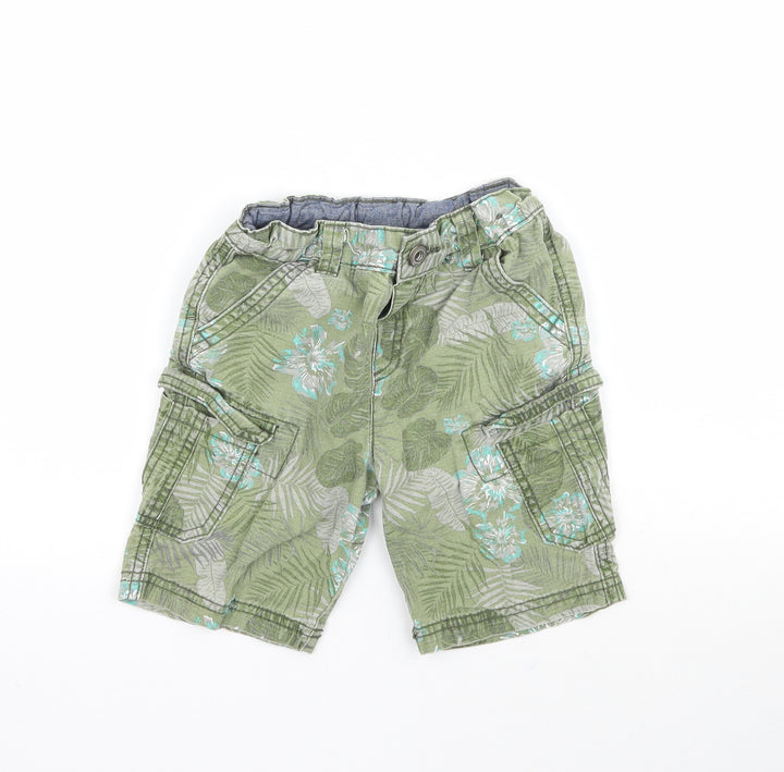 Nutmeg Boys Green Floral Bermuda Shorts Size 5-6 Years