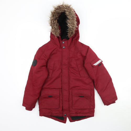 Primark Girls Red   Parka Coat Size 7-8 Years