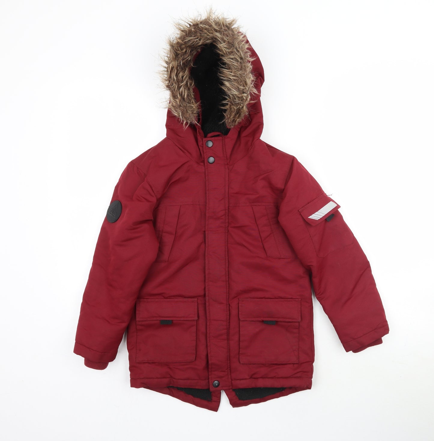 Primark Girls Red   Parka Coat Size 7-8 Years