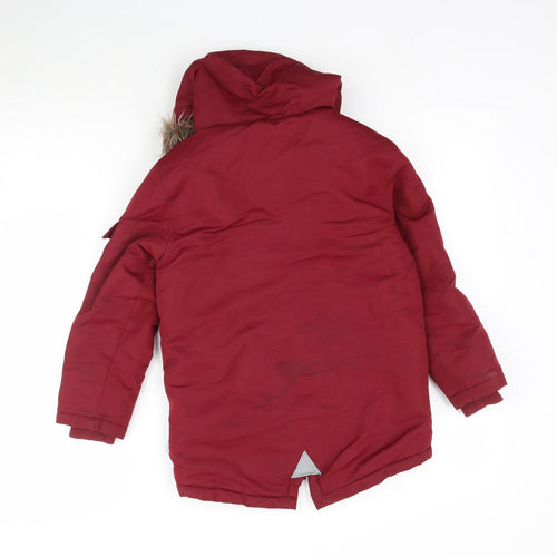 Primark Girls Red   Parka Coat Size 7-8 Years