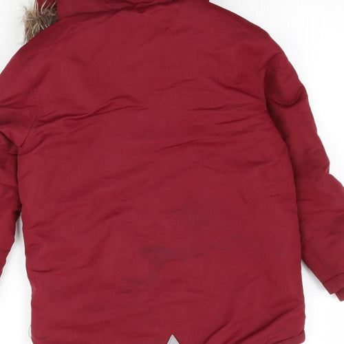Primark Girls Red   Parka Coat Size 7-8 Years
