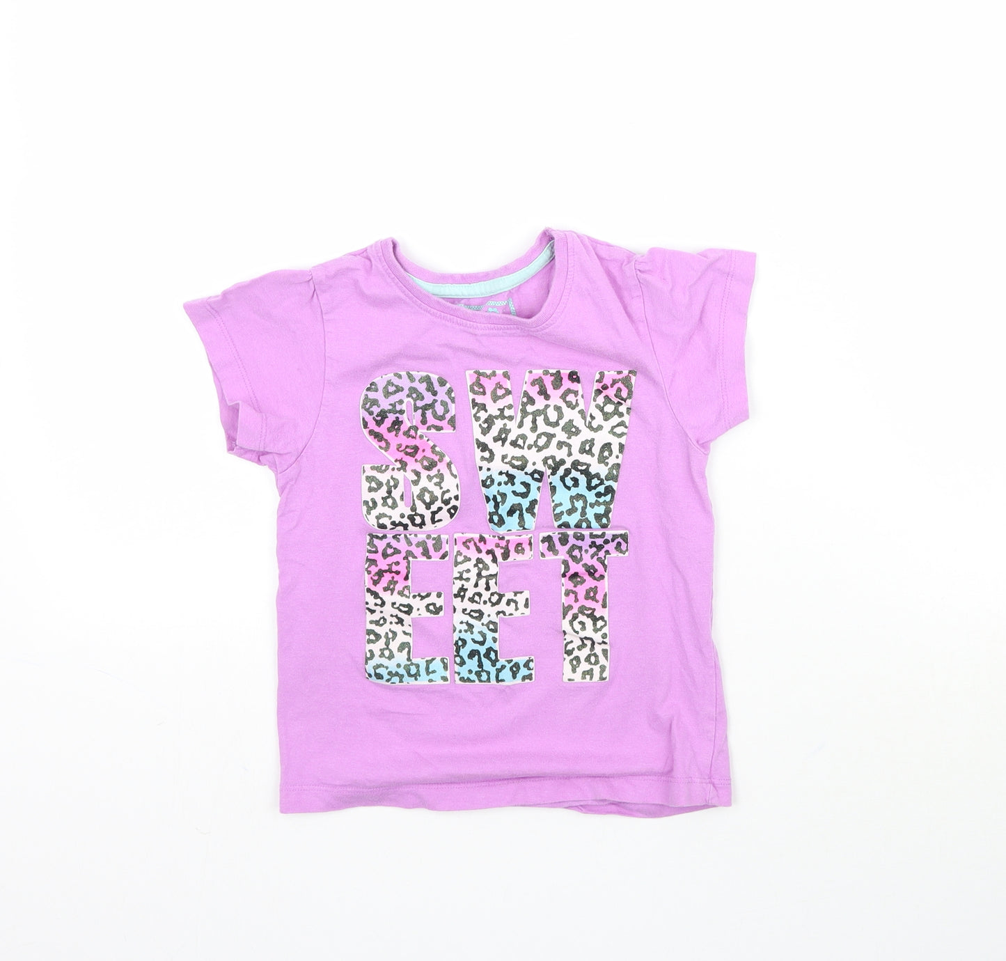 Young Dimension Girls Purple   Basic T-Shirt Size 6-7 Years  - Sweet
