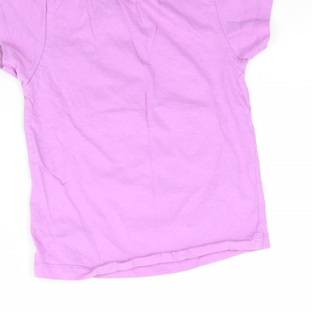 Young Dimension Girls Purple   Basic T-Shirt Size 6-7 Years  - Sweet