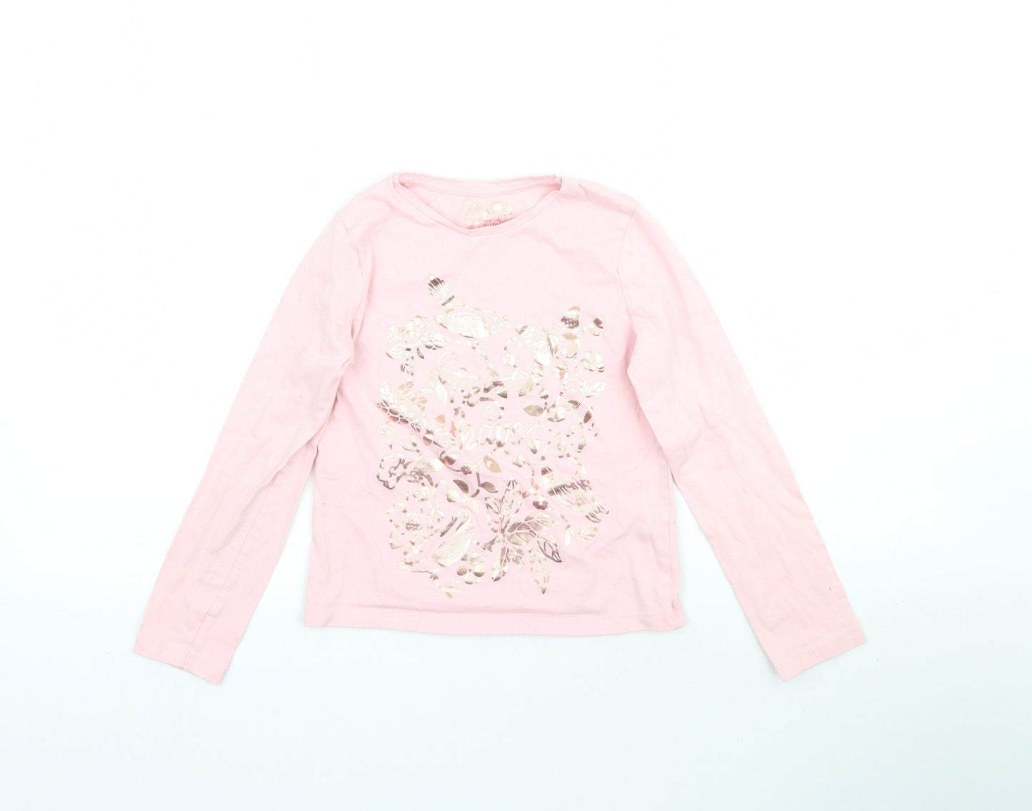 F&F Girls Pink   Basic T-Shirt Size 7-8 Years  - Be brave