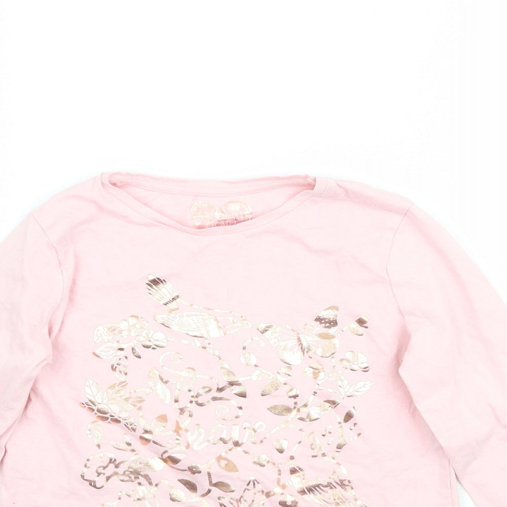F&F Girls Pink   Basic T-Shirt Size 7-8 Years  - Be brave