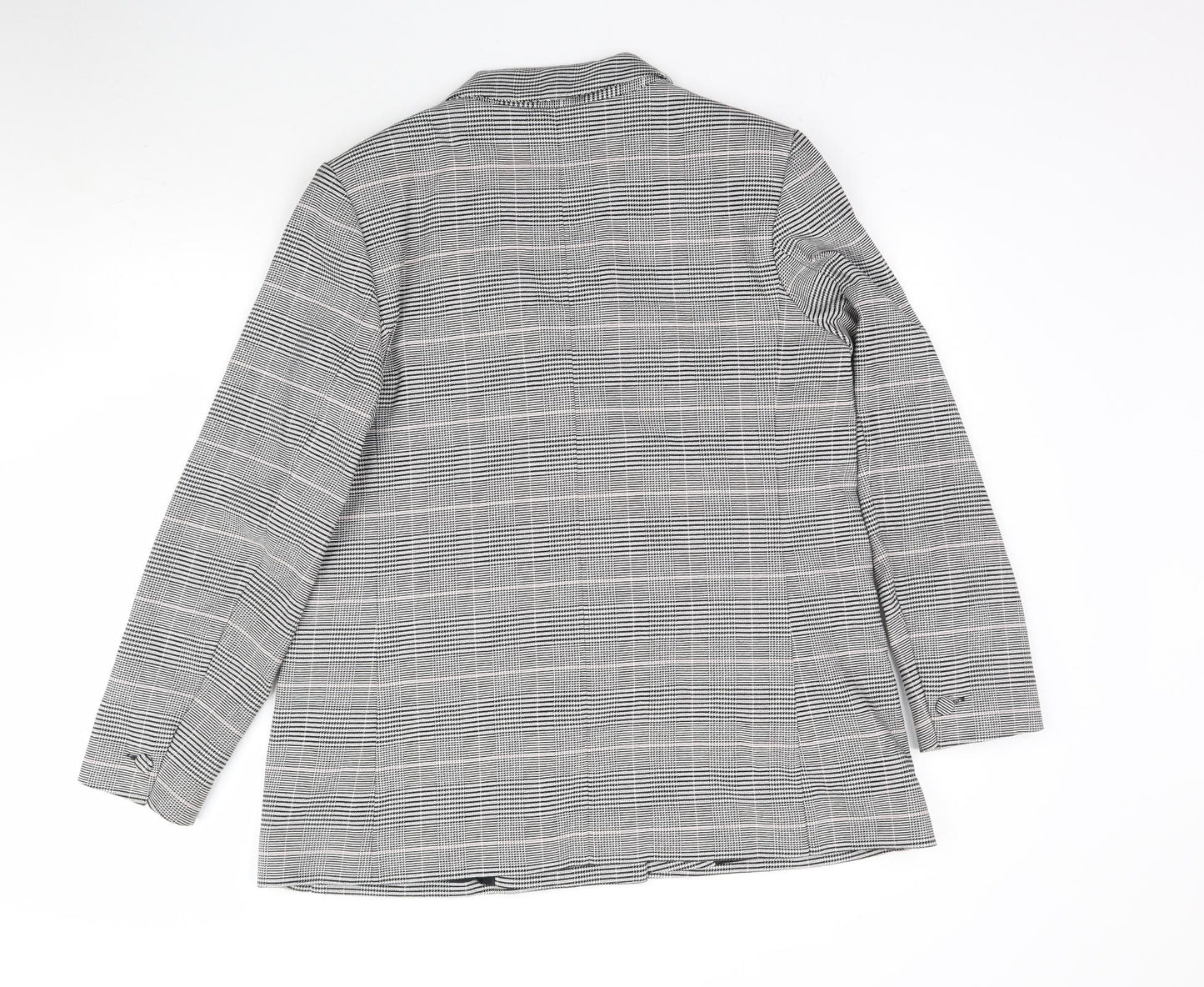 Marks and Spencer Womens Grey Plaid  Jacket Blazer Size 14