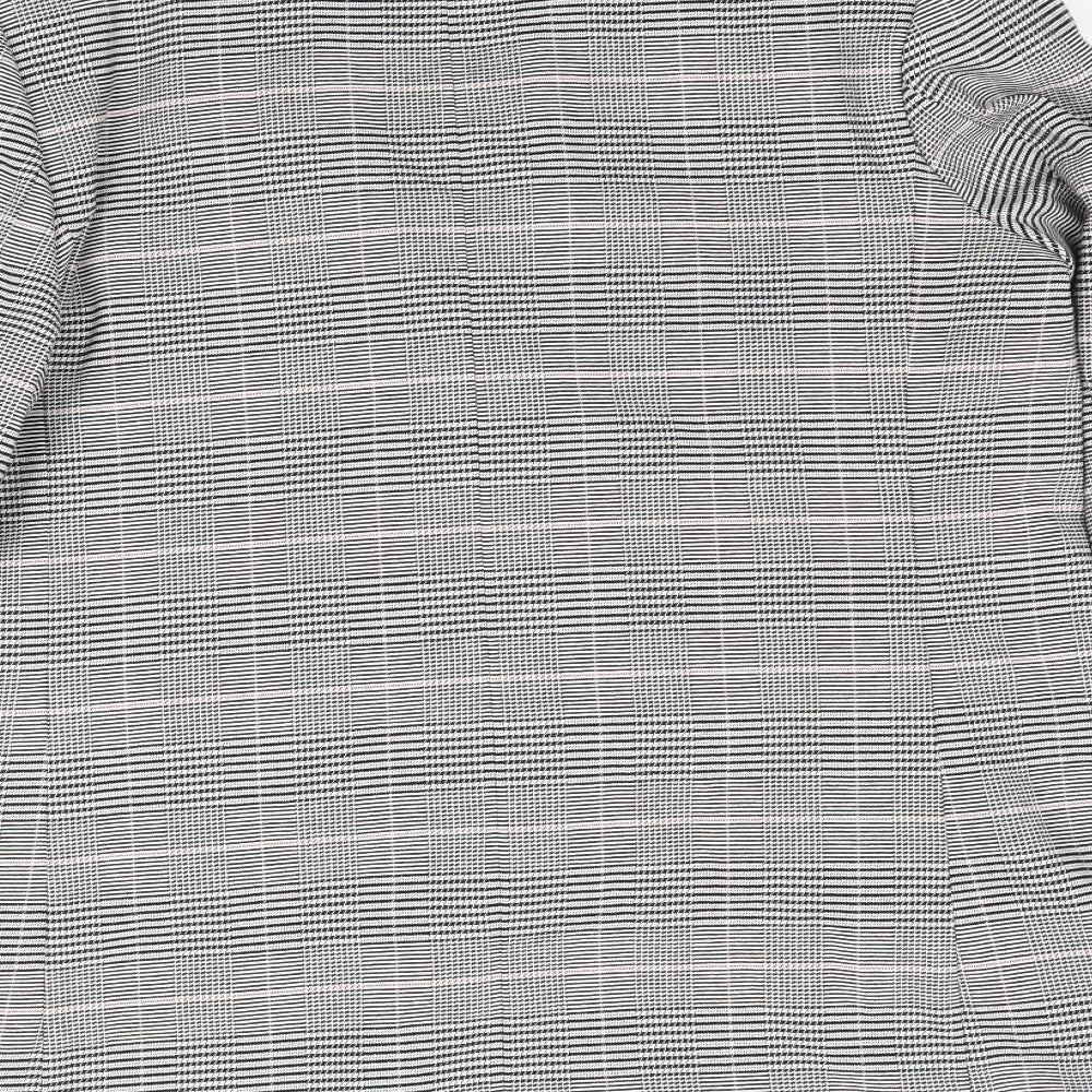 Marks and Spencer Womens Grey Plaid  Jacket Blazer Size 14