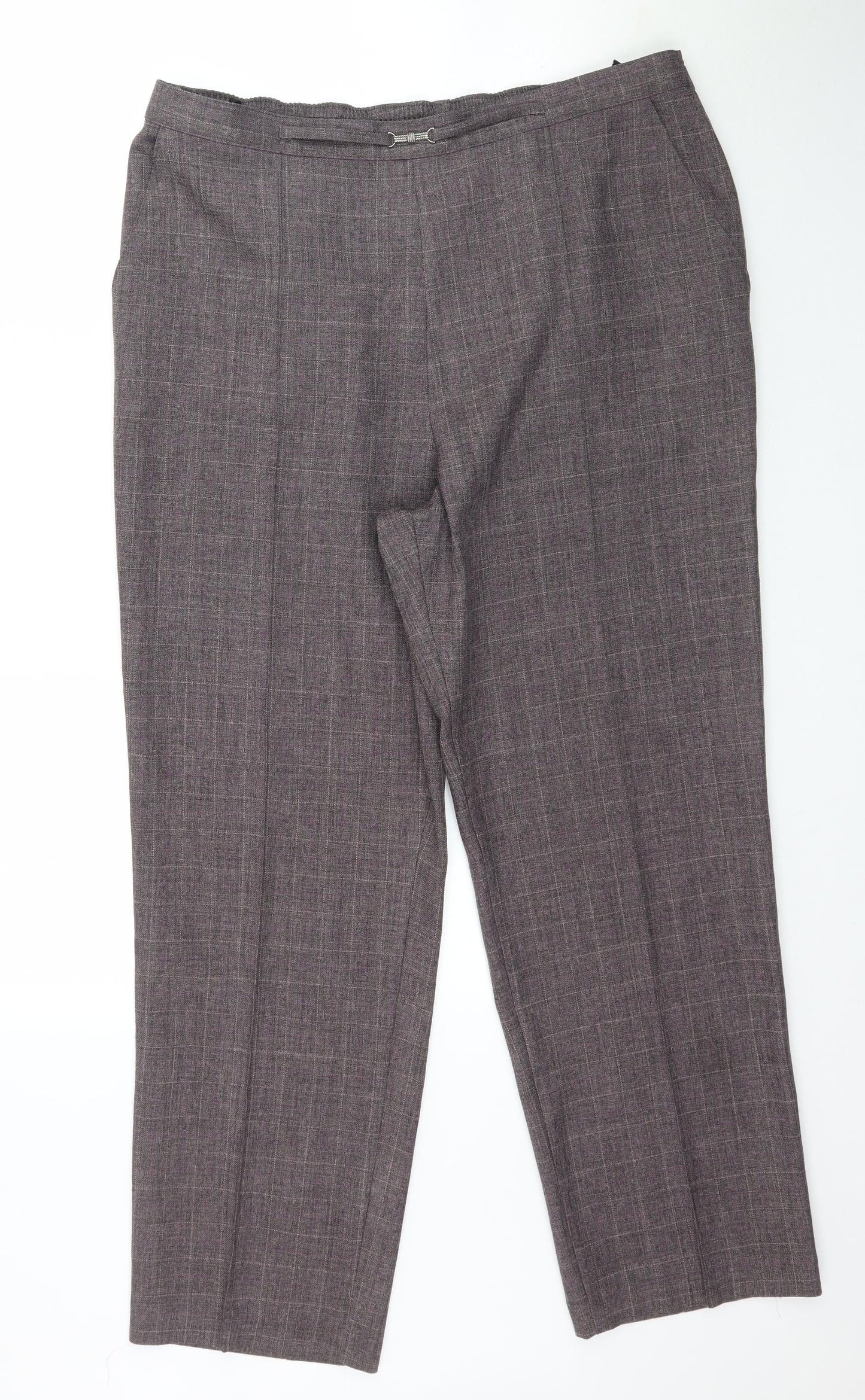 Marks and Spencer Womens Purple Plaid  Trousers  Size 18 L29 in