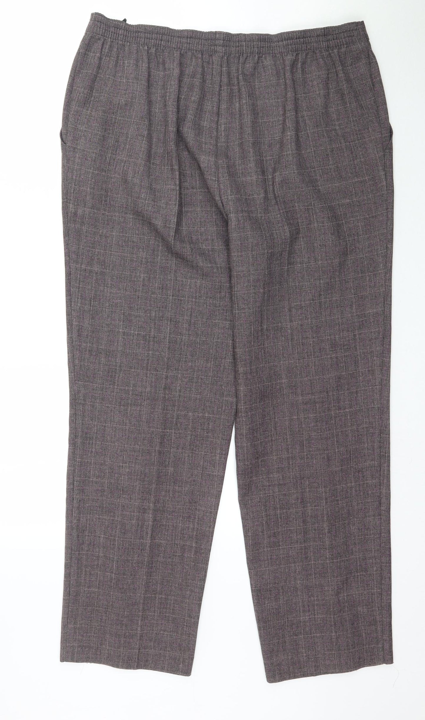 Marks and Spencer Womens Purple Plaid  Trousers  Size 18 L29 in